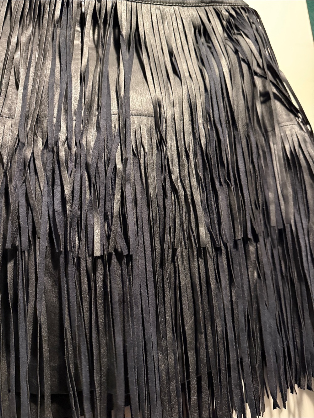 a.n.a Black Fringe Leather Skirt - Picture 5 of 5